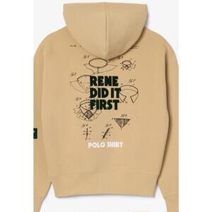 NEW NWT Lacoste Unisex Relaxed Fit Piqué Hoodie RENE DID IT FIRST NEW Small